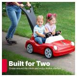 Retails for $131! Step2 Side-by-Side Push Around Roadster, Kids Push Car, 2 Seat Ride On Car, Seat Belts & Horn, for Toddlers 1.5-4 Years Old, Red