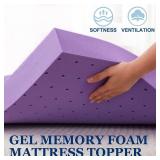 SINWEEK 1.5 Inch Gel Memory Foam Mattress Topper Ventilated Soft Pressure Relieve Mattress Pad, Breathable Bed Topper, CertiPUR-US Certified, Twin Size