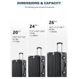 Retails for $180! HotWay 26 Inch Aluminum Frame Luggage with Spinner Wheels, PC Hard Shell Suitcase with Cup Holder, Zipperless Luggage for Business Travel, Black