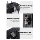 Retails for $180! HotWay 26 Inch Aluminum Frame Luggage with Spinner Wheels, PC Hard Shell Suitcase with Cup Holder, Zipperless Luggage for Business Travel, Black