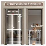 Retails for $136! 71" Extra Tall Cat Gate, Fits 30.31-39.27" Wide Opening, Auto Close Cat Safety Gate, 1.34" Extra Narrow Gap, No Drilling Pressure Mount Design, Innovation Double Opening Pet Gate