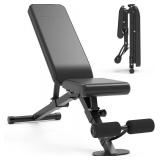 leikefitness Adjustable Weight Bench Foldable Workout Exercise Bench with Automatic Lock for Upright Incline Decline and Flat Full Body Exercise