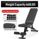 leikefitness Adjustable Weight Bench Foldable Workout Exercise Bench with Automatic Lock for Upright Incline Decline and Flat Full Body Exercise