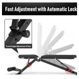 leikefitness Adjustable Weight Bench Foldable Workout Exercise Bench with Automatic Lock for Upright Incline Decline and Flat Full Body Exercise