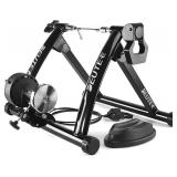 Bike Trainer, Magnetic Bicycle Stationary Stand for Indoor Exercise Riding, 26-29" & 700C Wheels, Quick Release Skewer & Front Wheel Riser Block Included