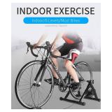 Bike Trainer, Magnetic Bicycle Stationary Stand for Indoor Exercise Riding, 26-29" & 700C Wheels, Quick Release Skewer & Front Wheel Riser Block Included