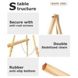 DJAR 3 Pcs 63" Wooden Easel Stand for Sign, Dual-use Adjustable Height, Wood Floor Display Easel for Wedding, Welcome Board, Poster, Picture, Photo- Natural