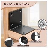 6" X 6" X 5" Heavy Duty Steel L Angle Bracket for Wood, Large 90 Degree Corner Shelf Support Bracket, 6x6 Post to Beam Connector, Thickness 1/4"(6mm), Max Load 300lbs-4 Pcs