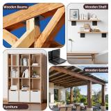 6" X 6" X 5" Heavy Duty Steel L Angle Bracket for Wood, Large 90 Degree Corner Shelf Support Bracket, 6x6 Post to Beam Connector, Thickness 1/4"(6mm), Max Load 300lbs-4 Pcs