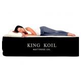 Retails for $130! King Koil Luxury California King Size Air Mattress with Built-in High-Speed Pump Best for Home, Camping & Guests, 20" Double High Airbed Adjustable Blow Up Mattress