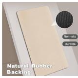 Bathroom Mat Quick Dry, Bathroom Rugs Non Slip Washable Thin Absorbent Bath Mat Fits Under Door Bathroom Floor Mat Perfect for Bath, Shower, or Sink 24"x70" Beige