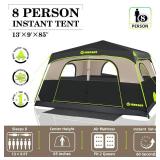 Retails for $110! 4/6/8 Person Instant Tent, Waterproof Pop Up Tents for Camping with Rainfly, 60 Seconds Easy Setup, Automatic Cabin Tent for Family Camping with Expandable Carry Bag & Upgraded Venti