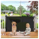 Retractable Baby Gates for Doorways 55 Inch Wide Retractable Dog Gates for The House Outdoor Dog Barriers for Home Indoor Pet Barrier Mesh Baby Gate for Fireplace Pet Safety Gate for Front Door