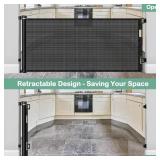 Retractable Baby Gates for Doorways 55 Inch Wide Retractable Dog Gates for The House Outdoor Dog Barriers for Home Indoor Pet Barrier Mesh Baby Gate for Fireplace Pet Safety Gate for Front Door
