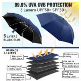 2 PACK Beach Umbrella with Clamp, 360 Adjustable Umbrellas for Chair, UPF50+ Umbrella for Beach Chair, Patio Chair, Wheelchair, Camping Chair, Golf Carts (Chair Not Included)