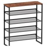 Shoe Rack - Sturdy Steel Shoe Organizer for Front Door Entrance Closet Entryway with Spacious Top - Industrial Style Strong Mesh Storage Shelves (5-Tier 11.8"x36.2"x31.5")