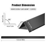 Retails for $110! Aluminum Alloy Black Corner Guards 12PCS Thickness Wall Corner Protectors for Walls Right Angle Corner Protectors Guards L Shaped Metal Protectors 90 Angle, Corner Guards 19Ga (1.6x1