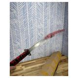 Decoration Training Sword Iaido 1060steel Decorative Samurai Sword Set, 3-Piece Red Katana Collection with Display Stand, 20.4-39.3 inches Gift for Festivals/Holidays Included Knife Holder