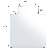 Retails for $130! GLSLAND Irregular Tempered Glass Floor Mat - 45" x 53" Office Chair Mat for Carpet Clear Duty Hard Rolling Glass Mat 1/5" Thick for Hardwood Floor/Carpeted Floors, Clear