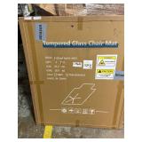 Retails for $130! GLSLAND Irregular Tempered Glass Floor Mat - 45" x 53" Office Chair Mat for Carpet Clear Duty Hard Rolling Glass Mat 1/5" Thick for Hardwood Floor/Carpeted Floors, Clear