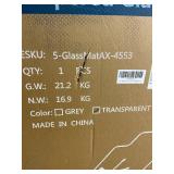Retails for $130! GLSLAND Irregular Tempered Glass Floor Mat - 45" x 53" Office Chair Mat for Carpet Clear Duty Hard Rolling Glass Mat 1/5" Thick for Hardwood Floor/Carpeted Floors, Clear
