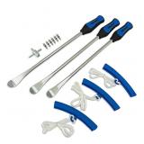 NEIKO 20601A 14.5 Steel Tire Spoons Tool Set, Tire Tools Include 3 Piece Tire Spoons, 3 Piece Rim Protector, Valve Tool, 6 Piece Valve Cores, Motorcycle Tire Changer, Dirt Bike Tire Levers