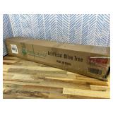 7ft Faux Olive Tree - Fake Potted Olive Silk Tree with Planter Natural Olive Branches and Realistic Leaves Artificial Tree for Home House Office Decor Indoor