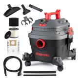 Retails for $107! Shop-Vac 5430096 Wet/Dry Vacuum, 4 Gallon, 4 Peak HP, 1.25 Inch Diameter x 7 Foot Hose, 15 Foot Cord, Ideal for Jobsite, Garage, Workshop & Home