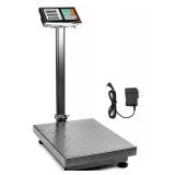 QWORK Foldable 600LB Weight Computing Postal Scale, Floor Platform Digital Scale, Accurate Warehouse Large Shipping Mailing LB/KG Calculator