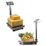 QWORK Foldable 600LB Weight Computing Postal Scale, Floor Platform Digital Scale, Accurate Warehouse Large Shipping Mailing LB/KG Calculator