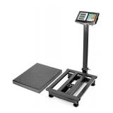 QWORK Foldable 600LB Weight Computing Postal Scale, Floor Platform Digital Scale, Accurate Warehouse Large Shipping Mailing LB/KG Calculator