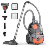 Retails for $150! Aspiron Canister Vacuum, Upgraded 1600W Bagless Canister Vacuum Cleaner, Auto Cord Rewind, H13 HEPA Filter, 3.7Qt Large Capacity