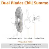 Amazon Basics 16" Pedestal Fan with Remote, Floor Fan, Standing Fan for Bedroom, Living Room, Office, with 3 Speeds, 3 Modes, Timer, Dual-Layered Blades, Adjustable Height, Tilt Head, 60W, Black