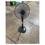 Amazon Basics 16" Pedestal Fan with Remote, Floor Fan, Standing Fan for Bedroom, Living Room, Office, with 3 Speeds, 3 Modes, Timer, Dual-Layered Blades, Adjustable Height, Tilt Head, 60W, Black