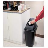 Rubbermaid Commercial Products Swing Top Wastebasket Lid, Compatible with 28QT/7G RCP Wastebaskets, Black