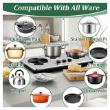 Retails for $110! Cusimax Hot Plate,Countertop Triple Burner with 7 Cast Iron Cooktop,Electric Hot Plate for Cooking,11 Level Temperature Setting