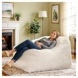 Recaceik Bean Bag Chair Large Bean Bag Chairs, with Fluffy Removable Spongefor, for Living Rooms, bedrooms, Study Rooms, and Offices(White)