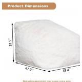 Recaceik Bean Bag Chair Large Bean Bag Chairs, with Fluffy Removable Spongefor, for Living Rooms, bedrooms, Study Rooms, and Offices(White)