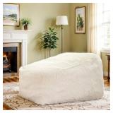 Recaceik Bean Bag Chair Large Bean Bag Chairs, with Fluffy Removable Spongefor, for Living Rooms, bedrooms, Study Rooms, and Offices(White)
