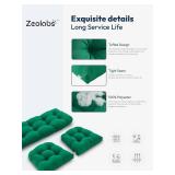 Wicker Chair Cushions of 3 Pieces Waterproof Tufted Outdoor Seat Cushions for Patio Furniture Sofa Settee Couch,1 Loveseat and 2 U-Shaped Cushions,Green
