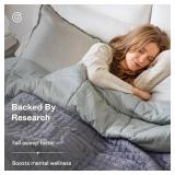 Retails for $140! Gravity Weighted Blankets for Adults, 20lbs Grey (48" x 72", Twin/Single) - Heavy Comfort Cotton Blanket with Glass Beads - Utra-Soft Premium Breathable Microfiber Duvet Cover - Mach