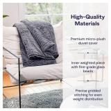 Retails for $140! Gravity Weighted Blankets for Adults, 20lbs Grey (48" x 72", Twin/Single) - Heavy Comfort Cotton Blanket with Glass Beads - Utra-Soft Premium Breathable Microfiber Duvet Cover - Mach