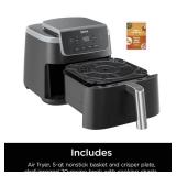 5 qt. Black Stainless Steel Air Fryer Pro with Air Fry Roast Reheat and Dehydrate