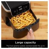 5 qt. Black Stainless Steel Air Fryer Pro with Air Fry Roast Reheat and Dehydrate