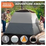 Retails for $107! ArkTrek 6 Person Tents for Camping-Robust Family Camping Tent Cabin w Ground Sheet, Rainfly Cover, Powerport-Comfy Large Quick, Waterproof Pop up Camping Tent for Picnics Fishing Hik