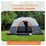 Retails for $107! ArkTrek 6 Person Tents for Camping-Robust Family Camping Tent Cabin w Ground Sheet, Rainfly Cover, Powerport-Comfy Large Quick, Waterproof Pop up Camping Tent for Picnics Fishing Hik