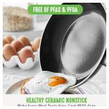 Soft Grip 16-Piece Aluminum Healthy Ceramic Nonstick Cookware Set in Black