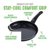 Soft Grip 16-Piece Aluminum Healthy Ceramic Nonstick Cookware Set in Black