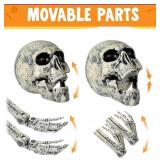 JOYIN 5 Pcs Halloween Skeleton Decorations Outdoor, Life Size Skeleton Yard Stakes, Groundbreaker Skulls Decor for Graveyard Yard Lawn Garden Ground Party Supplies