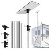 Starlink Gen 3 RV Ladder Pole Mount Kit, 10ft Adjustable Stainless Steels Bracket with Hardware, Starlink Gen 3 Pole Mount for RV, Car, Boat, Travel, Camping, and Outdoor Use